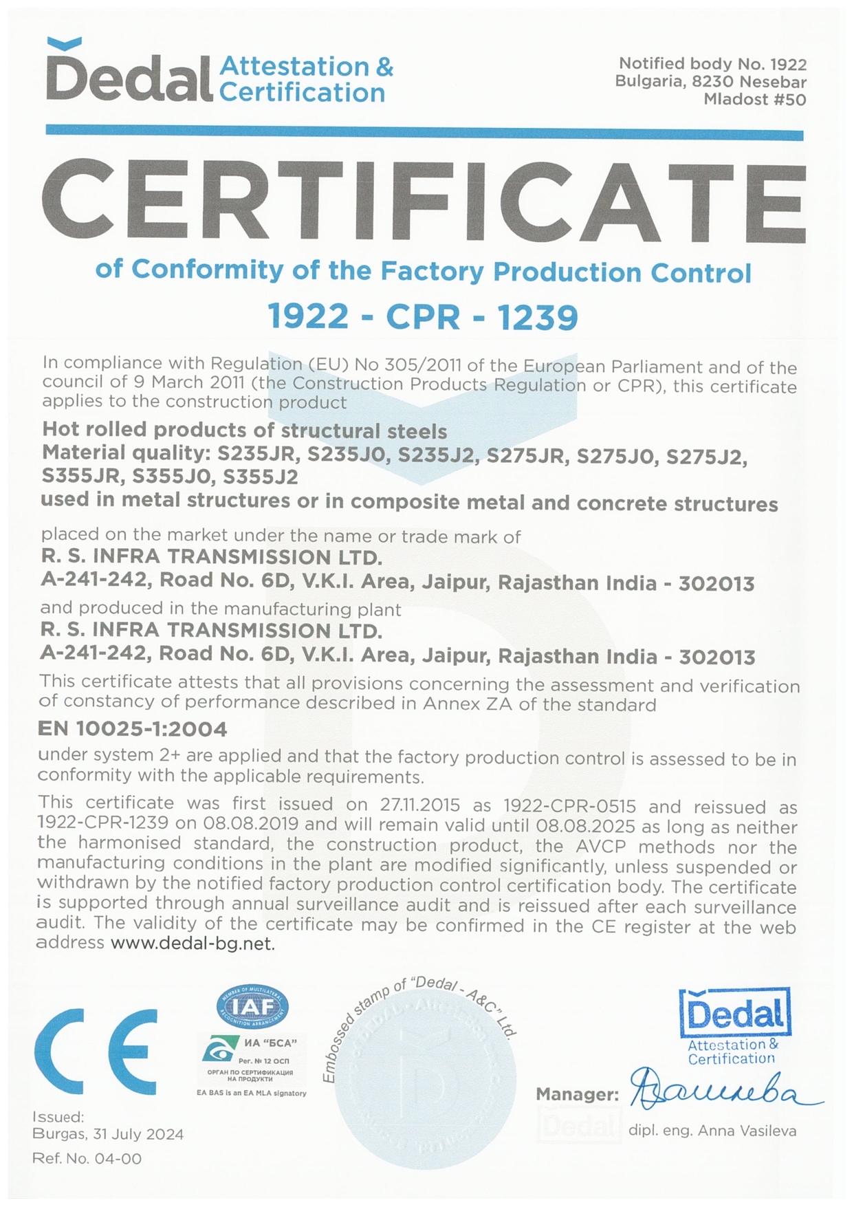 CE Certificate